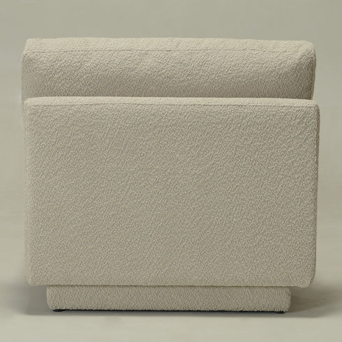 Montyne Armless Bouclé Chair - Soft Oatmeal Upholstery | Cozy Neutral Accent Chair | Kinwell Furniture | Modern Home Chairs